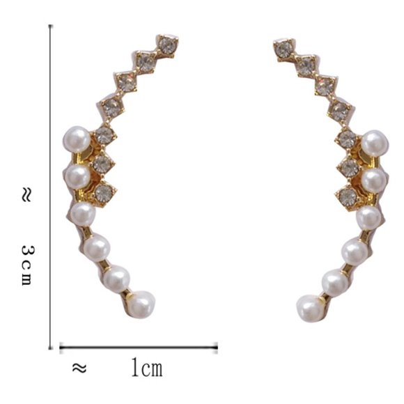 💙Sterling Silver Pearl Dream Wave Earrings - Picture 4 of 7